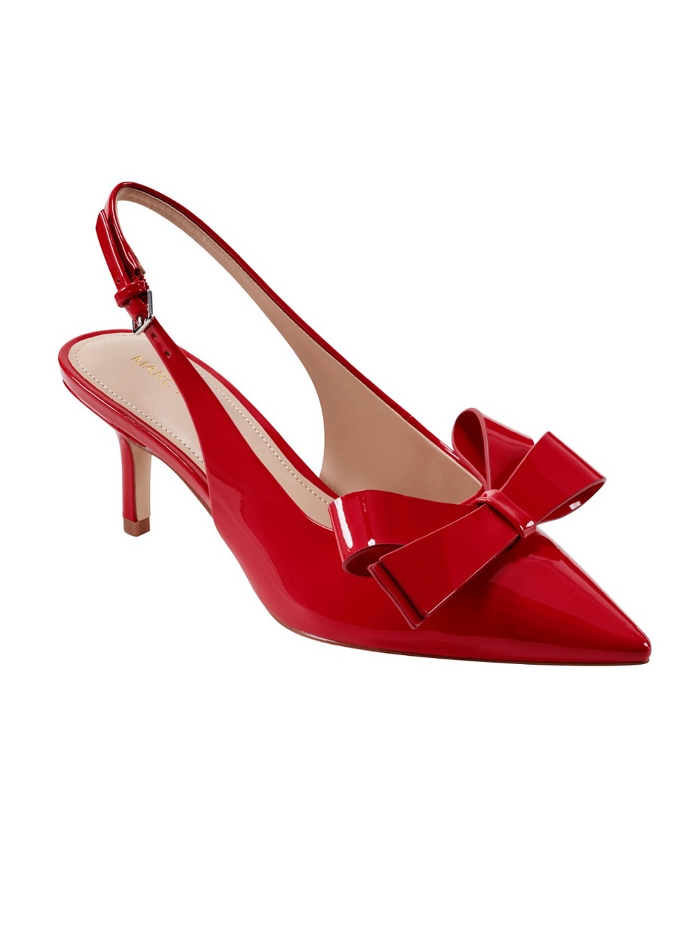 Marc Fisher Women's Allon Bow Slingback Pumps Size 9M Patent Red